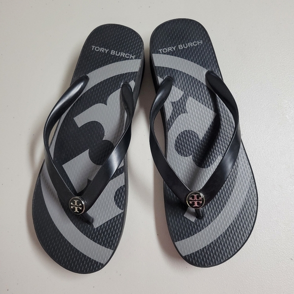 Tory Burch Emory Flip- Flop Sandals Wedge Platform. - Picture 1 of 10